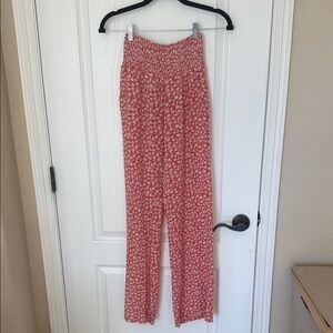Billabong Red Floral Wide Leg Pants